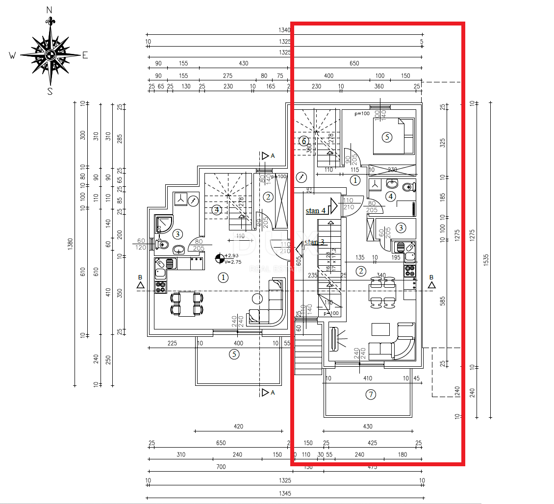 RIJEKA, PEHLIN, PODMURVICE - dvonadstropno stanovanje 106,97 m2 v novogradnji s pogledom na morje, dnevna soba + 3 spalnice. - STANOVANJE 4L