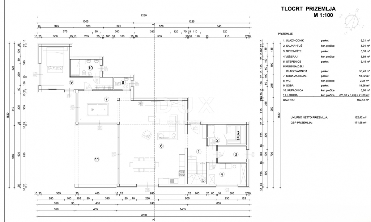 OTOK KRK, BRZAC - Moderno zasnovana hiša dvojček z bazenom 40m2