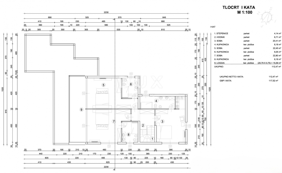 OTOK KRK, BRZAC - Moderno zasnovana hiša dvojček z bazenom 40m2