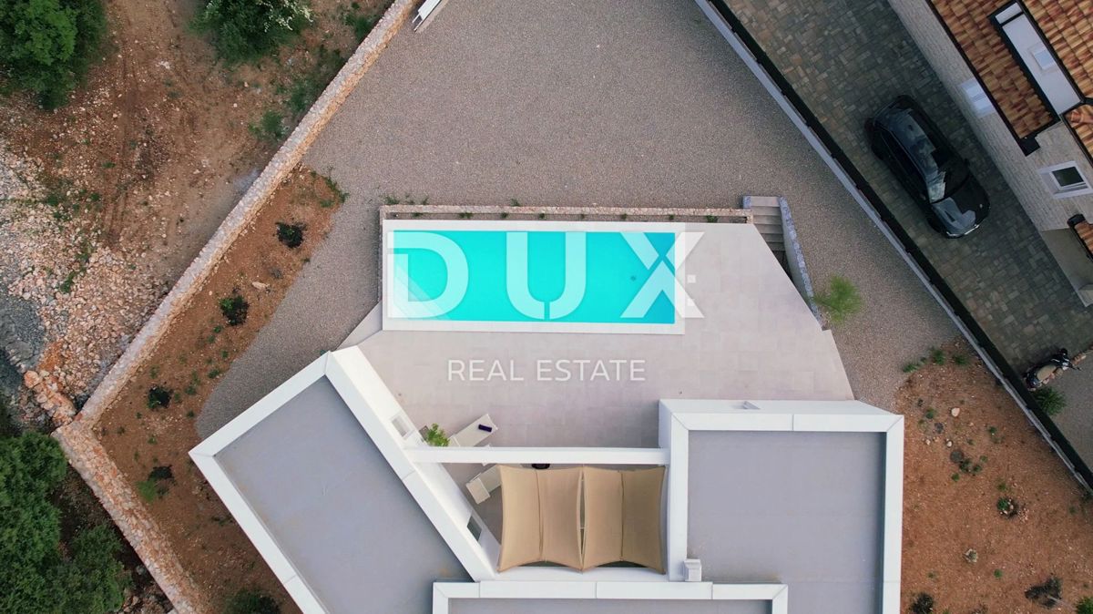 OTOK KRK, LINARDIĆI - Luksuzna moderna enonadstropna hiša z bazenom in pogledom na morje