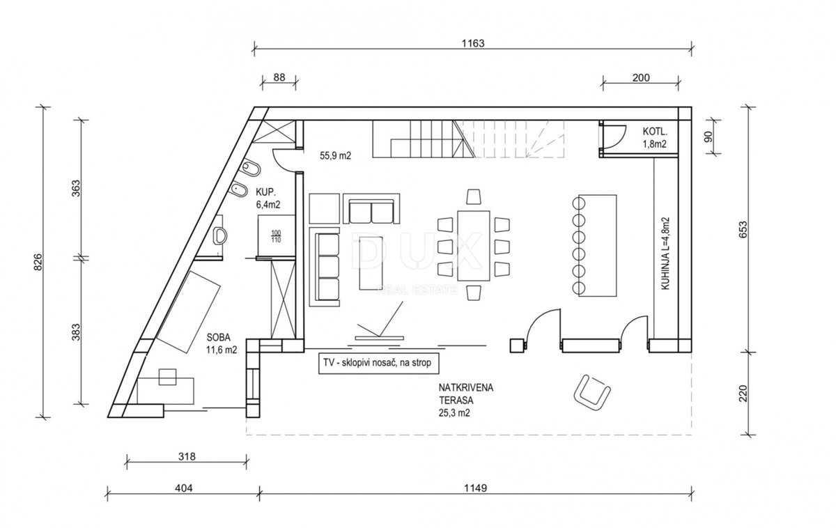 CRIKVENICA, DRAMALJ - starinska hiša s projektom za luksuzno vilo, pogled na morje