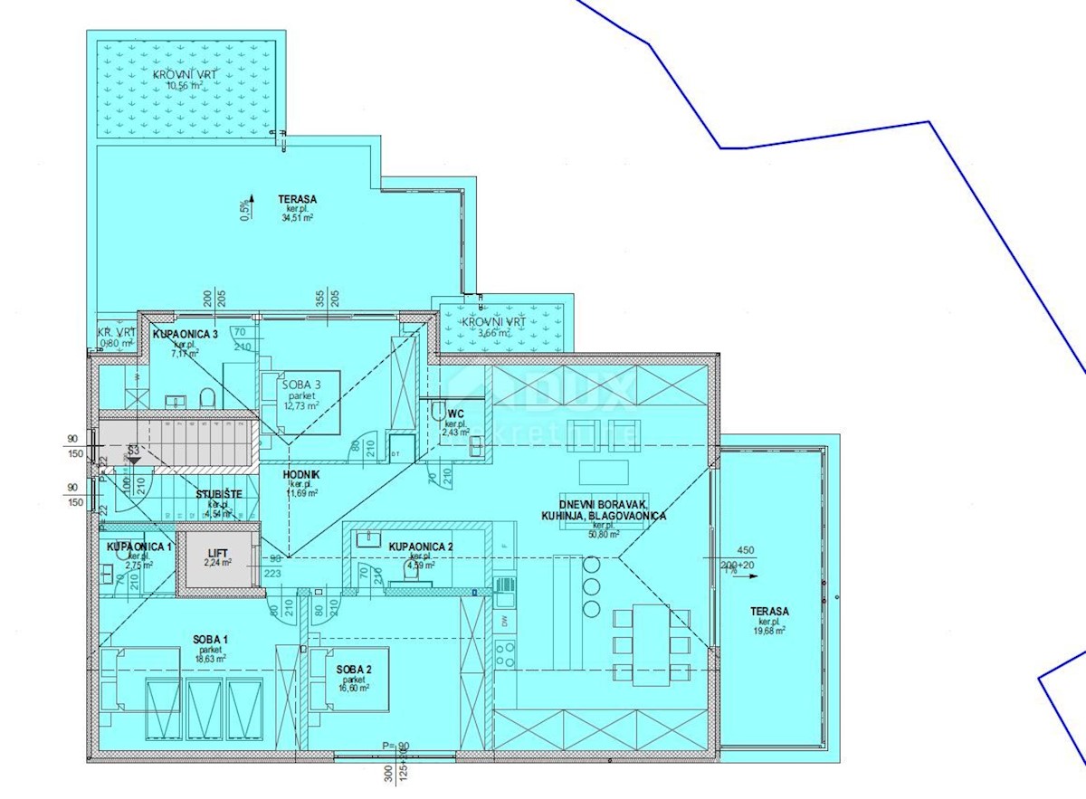 OPATIJA, CENTER - penthouse v centru Opatije z več terasami, panoramski pogled, garaža, 200 metrov od Lungomare