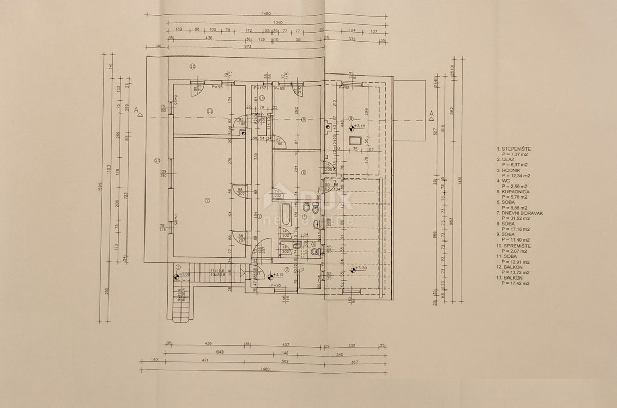 VIŠKOVO, MARČELJI - stanovanje - etaža 150m2, DB+4S, 1. nadstropje + okolica 300m2