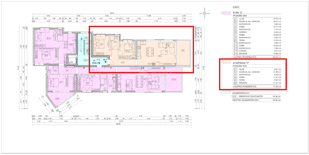 OPATIJA, CENTER - novozgrajeno stanovanje 77,09m2 s panoramskim pogledom na morje - STANOVANJE 5