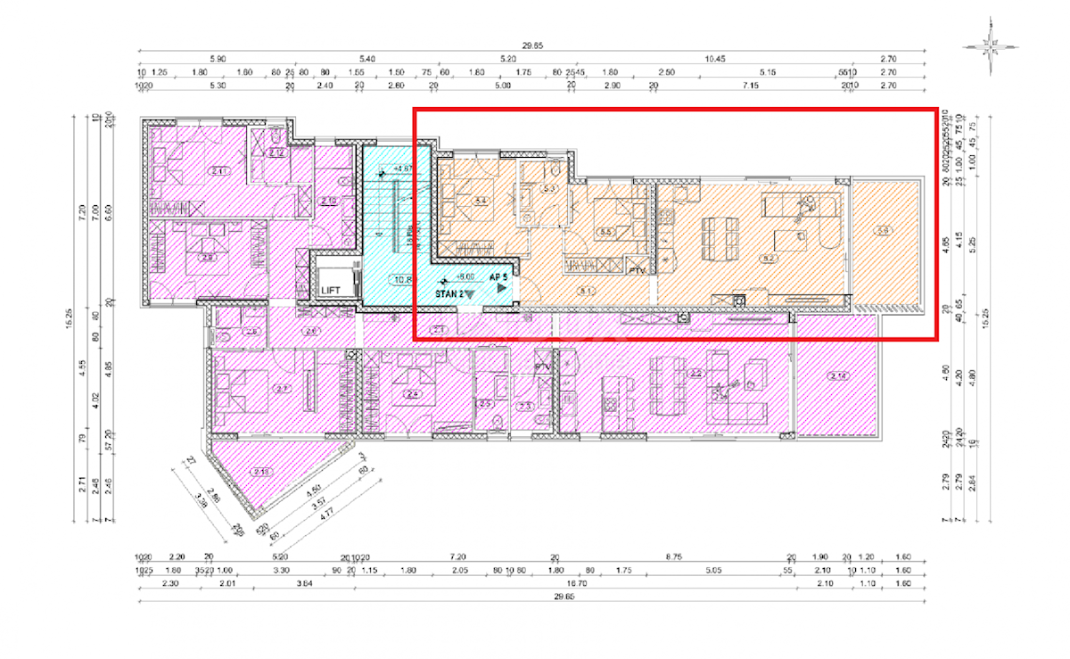 OPATIJA, CENTER - novozgrajeno stanovanje 77,09m2 s panoramskim pogledom na morje - STANOVANJE 5