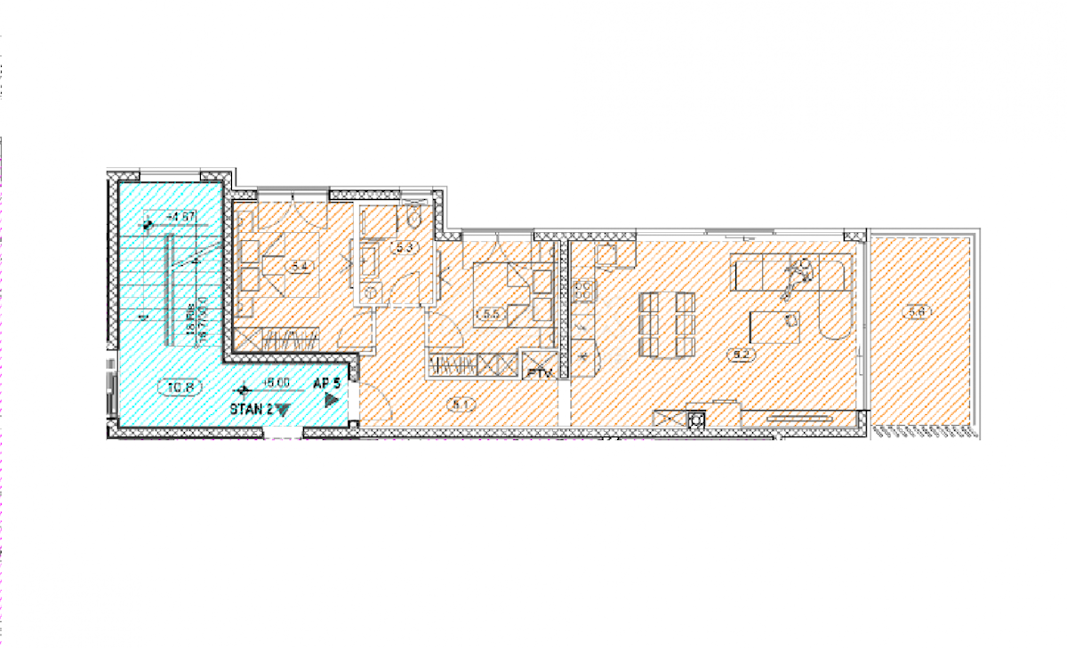 OPATIJA, CENTER - novozgrajeno stanovanje 77,09m2 s panoramskim pogledom na morje - STANOVANJE 5