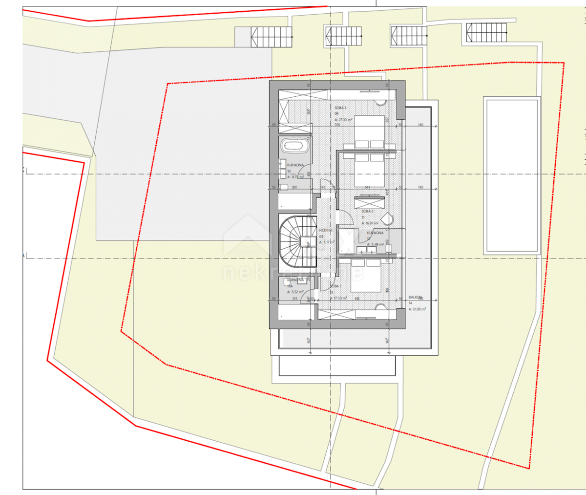 OPATIJA, CENTER - zemljišče za vilo 400m2 nad centrom Opatije z gradbenim dovoljenjem, panoramski pogled na morje