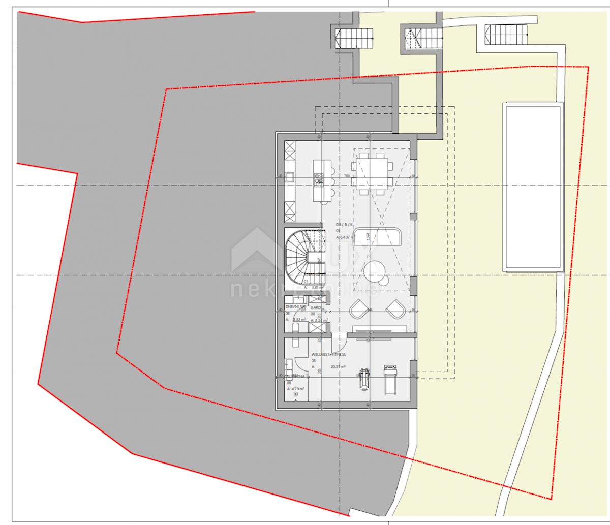 OPATIJA, CENTER - zemljišče za vilo 400m2 nad centrom Opatije z gradbenim dovoljenjem, panoramski pogled na morje