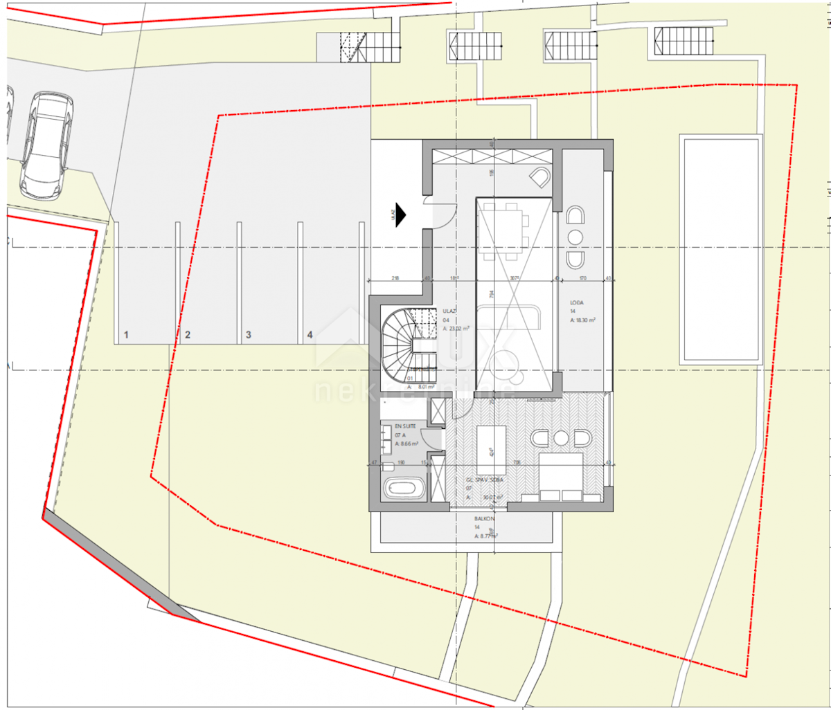 OPATIJA, CENTER - zemljišče za vilo 400m2 nad centrom Opatije z gradbenim dovoljenjem, panoramski pogled na morje