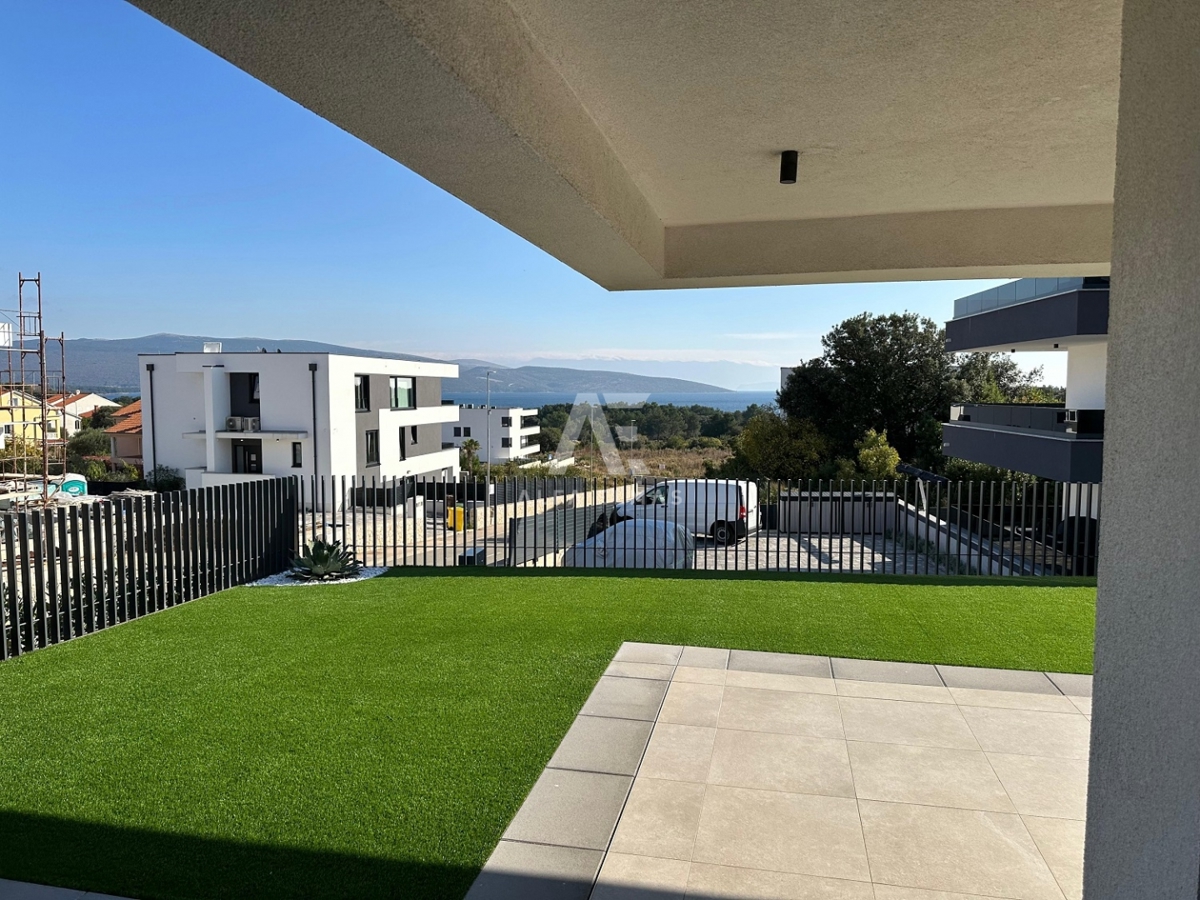 Krk, Mesto, dvoetažni luksuzni apartma s pogledom na morje!! ID 283 