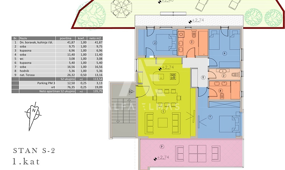 Malinska, novozgrajeni luksuzni apartma v prvem nadstropju s pogledom na morje!! ID 109