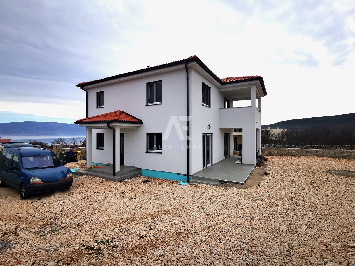 Vrbnik, novogradnja, samostojna hiša s pogledom na morje!! ID 512