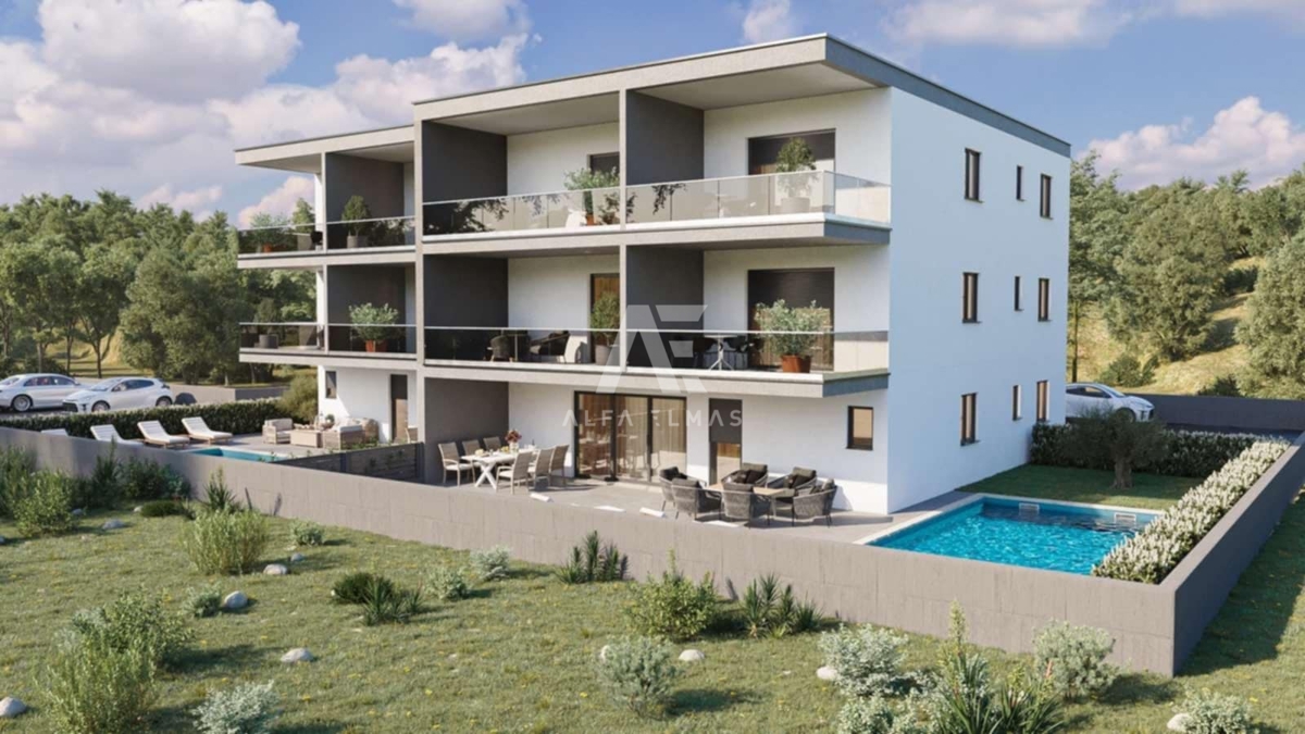 Novigrad, stanovanje v novogradnji s pogledom na morje! ID 600