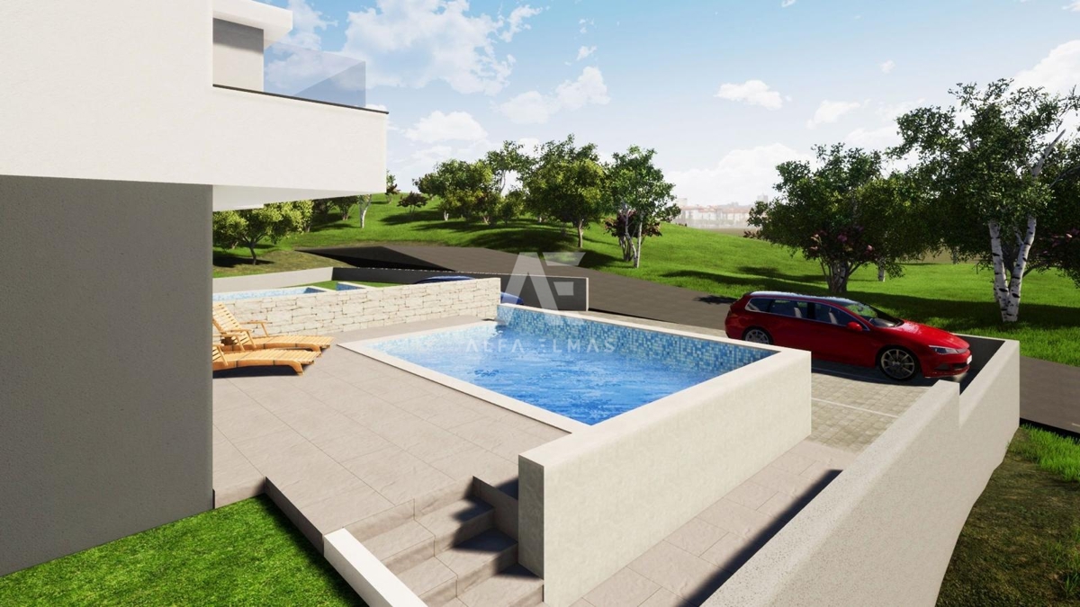 Malinska, dvojdom s bazénom! Kľúč na ruky! ID 654