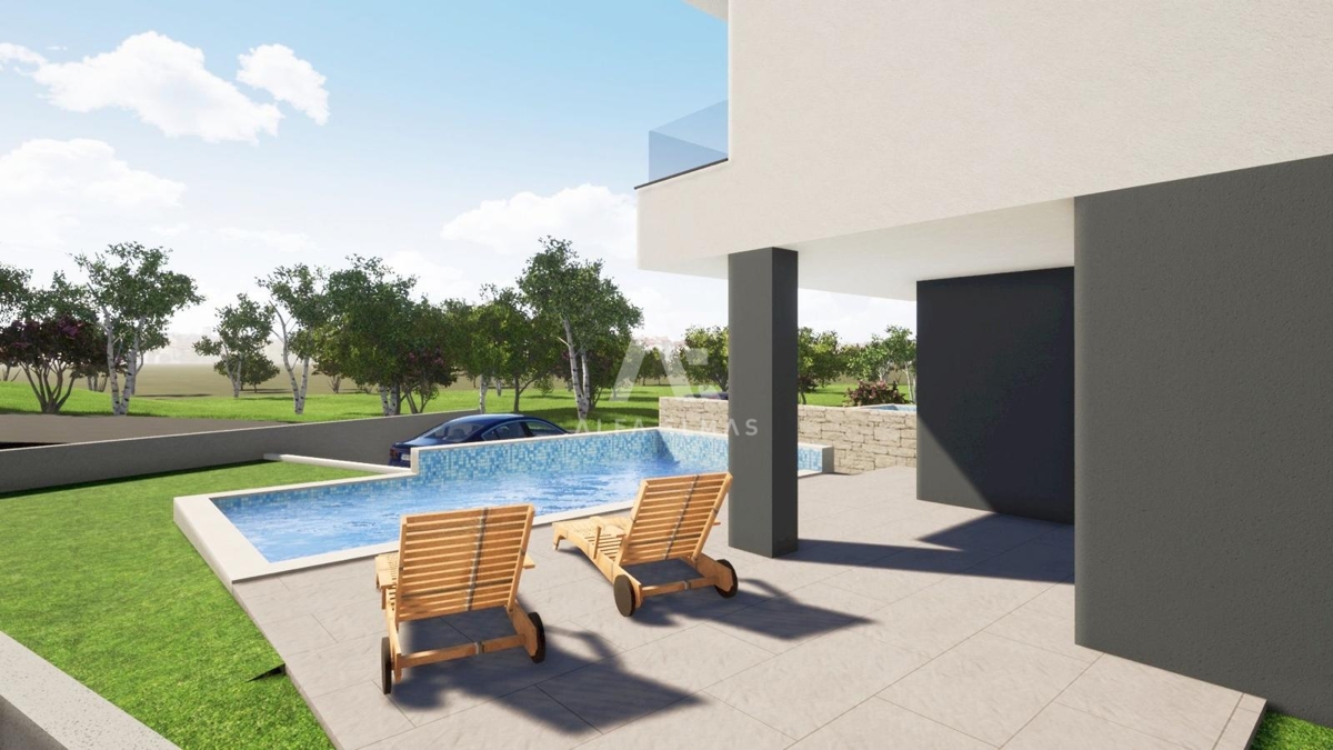 Malinska, dvojdom s bazénom! Kľúč na ruky! ID 654