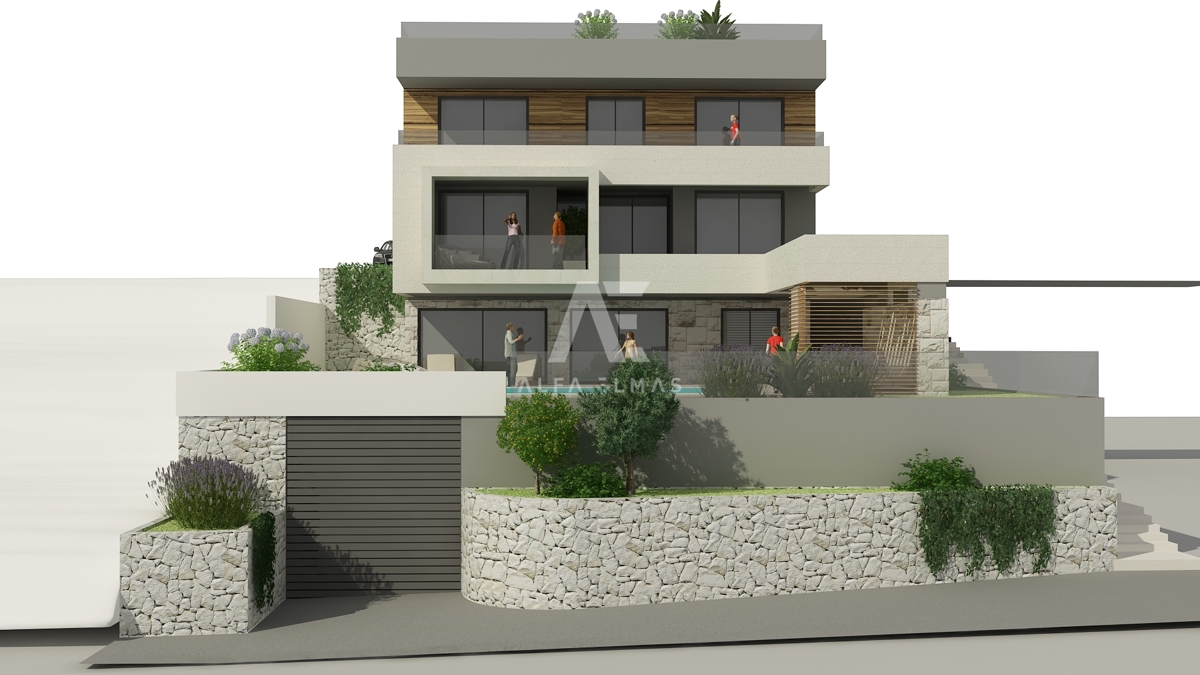 Brač, Selca – redka priložnost: gradbeno zemljišče v prvi vrsti ob morju s pravnomočnim dovoljenjem ID 565