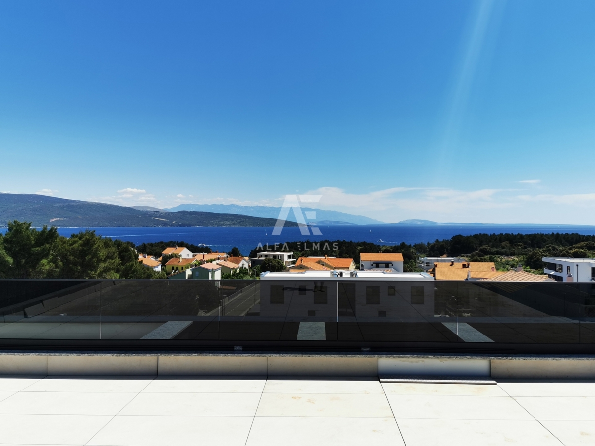 Krk, luksuzni penthouse z bazenom in čudovitim pogledom na morje!! ID 319
