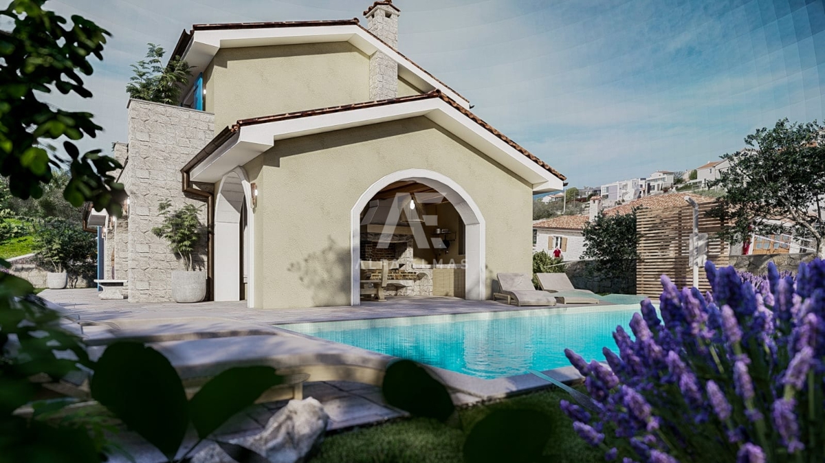 Rustikalna mediteranska vila z bazenom in pogledom na morje - ID 534