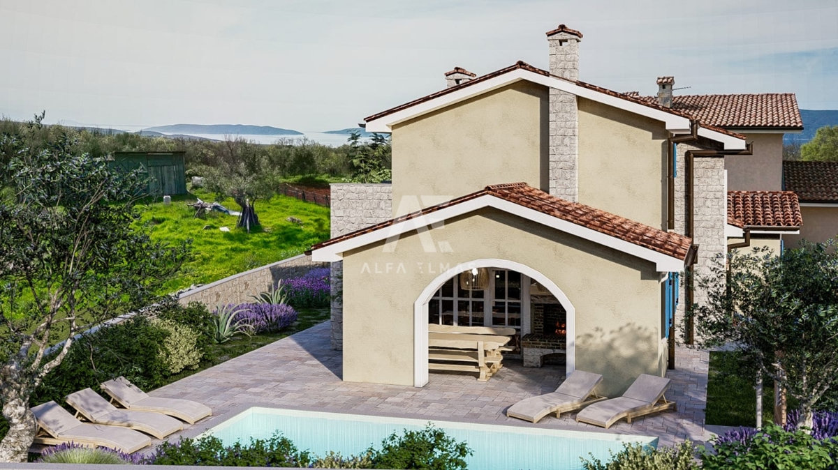 Rustikalna mediteranska vila z bazenom in pogledom na morje - ID 534