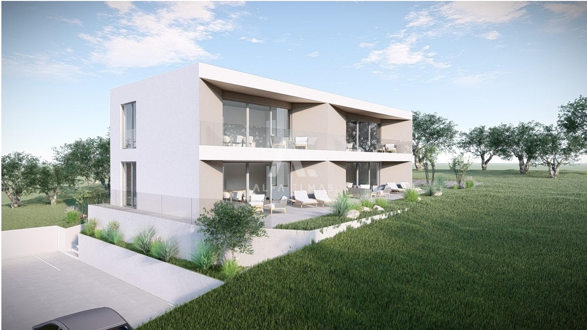 Ground floor apartment in a modern villa with a yard near Baška - ID 587