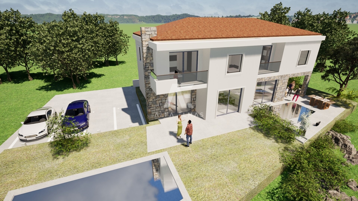 Malinska, moderna dvojna hiša z bazenom! ID 627