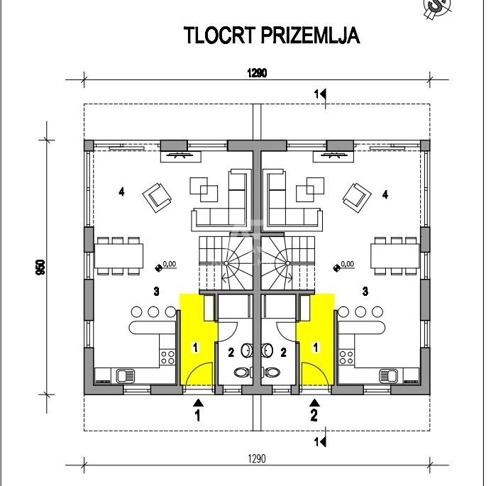 Malinska, dvojček z bazenom in pogledom na morje! ID 613