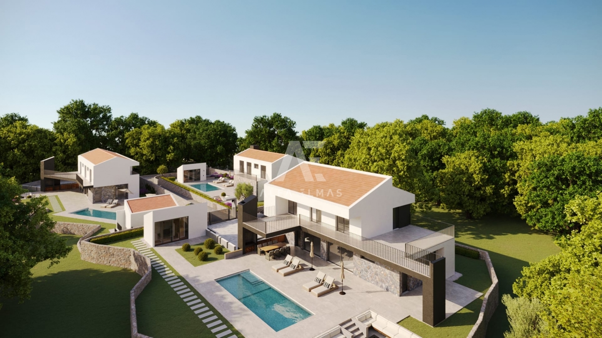 Malinska, okolica, novogradnja, mediteranska vila z ogrevanim bazenom!! ID 473