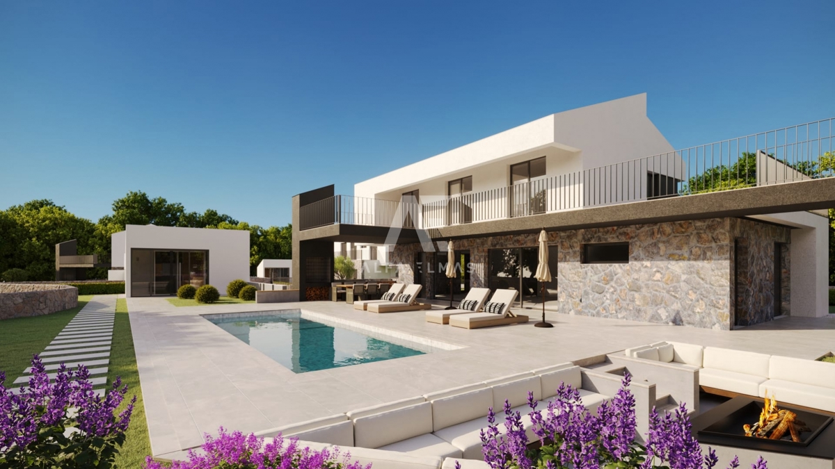 Malinska, okolica, novogradnja, mediteranska vila z ogrevanim bazenom!! ID 473