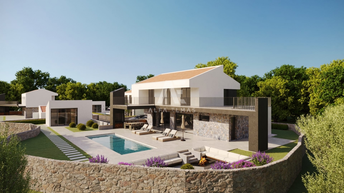 Malinska, okolica, novogradnja, mediteranska vila z ogrevanim bazenom!! ID 473