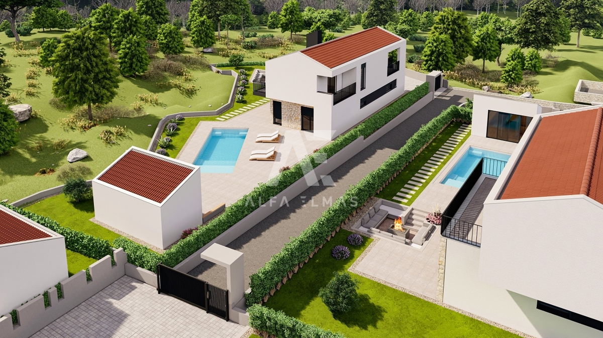 Malinska, okolica, novogradnja, mediteranska vila z ogrevanim bazenom!! ID 473