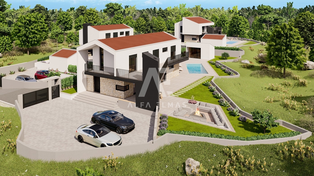 Malinska, okolica, novogradnja, mediteranska vila z ogrevanim bazenom!! ID 473