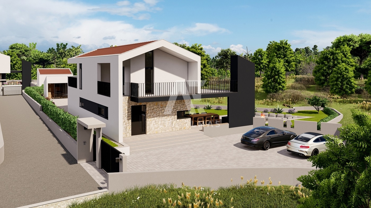 Malinska, okolica, novogradnja, mediteranska vila z ogrevanim bazenom!! ID 473