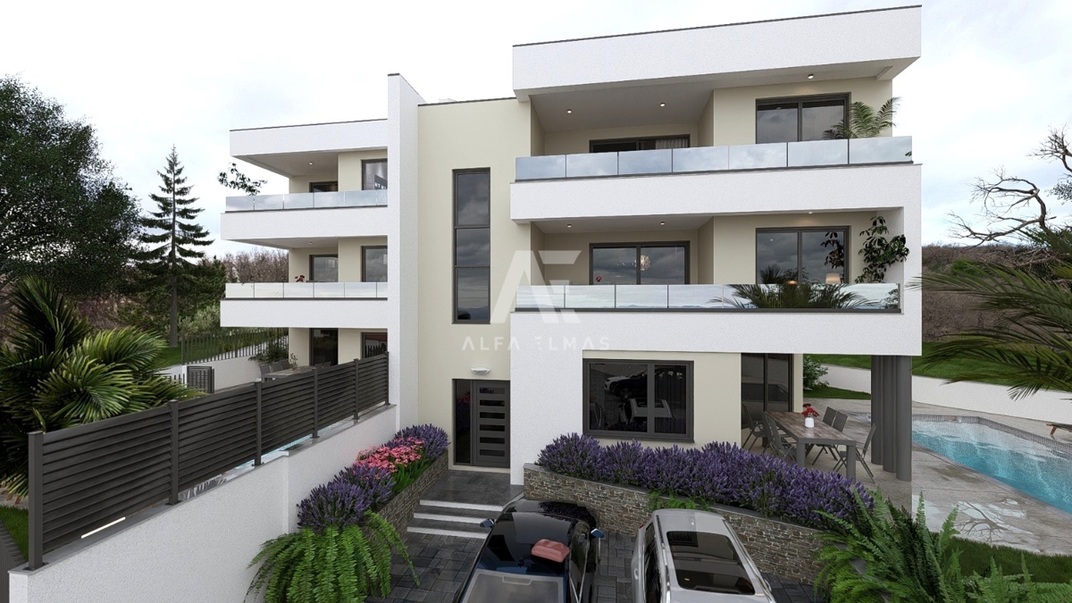 Vrbnik, Luksuzno stanovanje z bazenom in pogledom na morje! ID 643