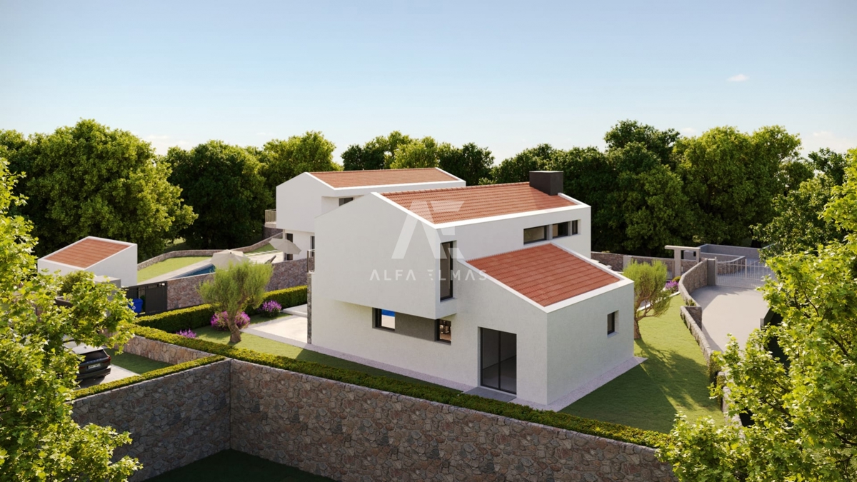 Malinska, okolica, novogradnja, luksuzna kamnita vila z bazenom!! ID 471