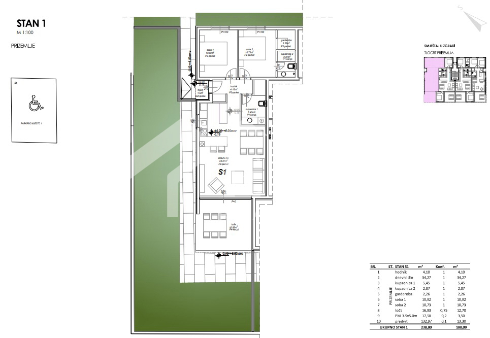 PRIVLAKA, MODERNO STANOVANJE V PRIZEMLJU NOVOGRADNJE