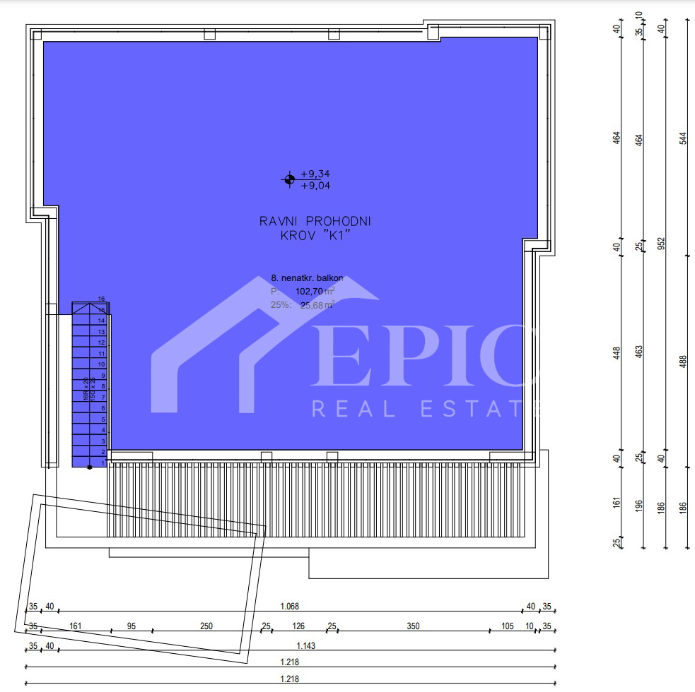 KOŽINO, ZADAR - TRISOBNO STANOVANJE S KROVNIM TERASO