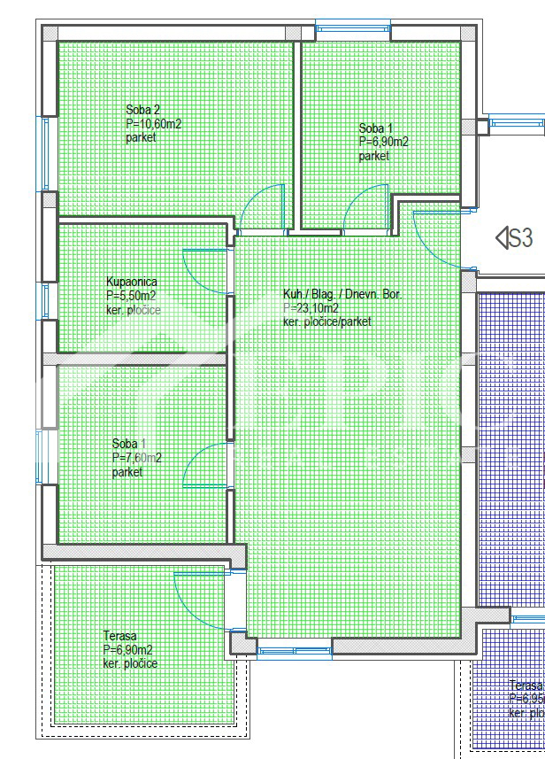 PLOVANIJA, 3-POSTELJSKO STANOVANJE V 1. NADSTROPJU