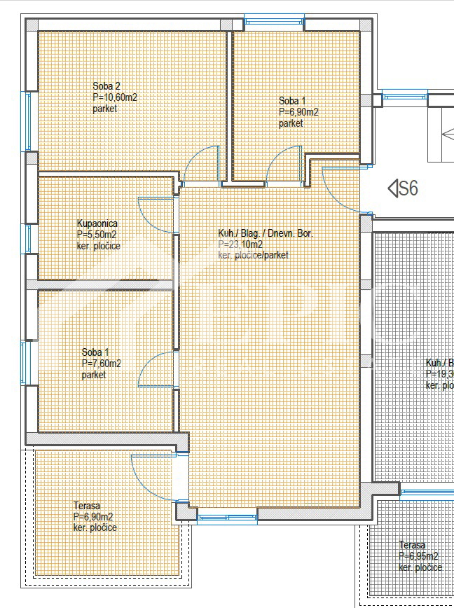 PLOVANIJA, 3- sobno stanovanje v 2. nadstropju