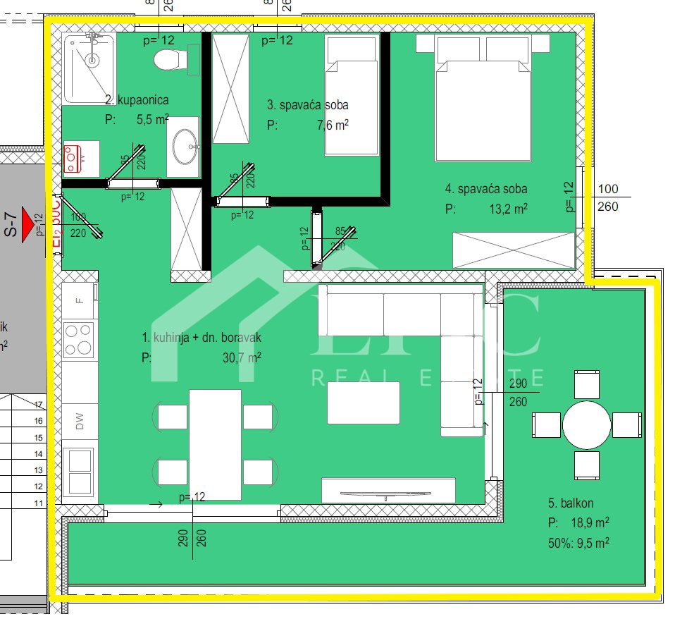 DIKLO, STANOVANJE V 2. NADSTROPJU, 50 m OD MORJA