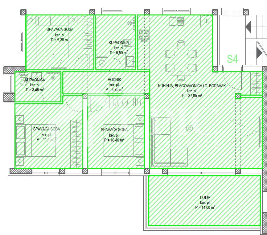 Stan v prvem nadstropju v neposredni bližini plaže