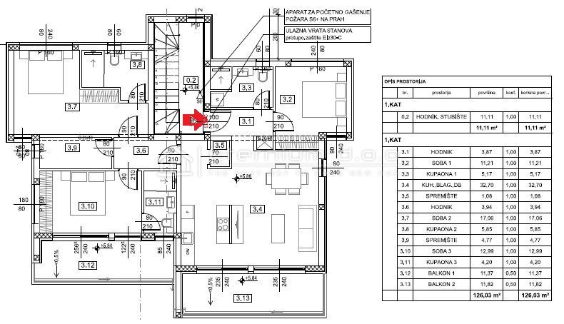 Stanovanje Dramalj, Crikvenica, 126m2