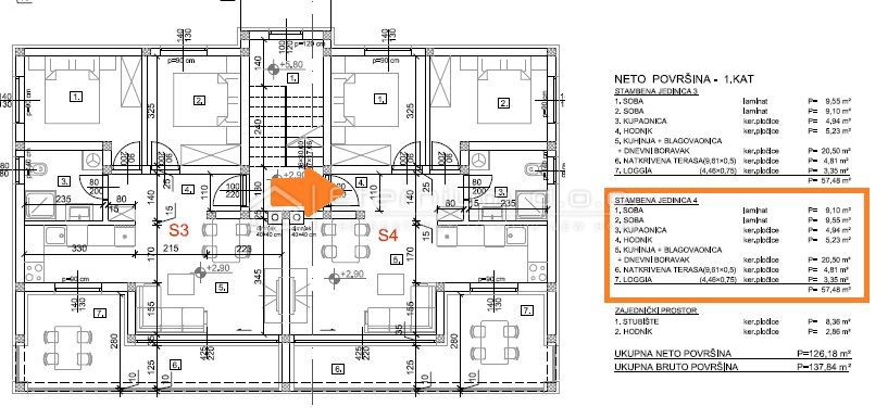 Stanovanje Smokvica Krmpotska, Novi Vinodolski, 63,40m2