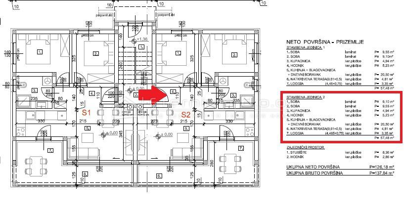 Stanovanje Smokvica Krmpotska, Novi Vinodolski, 63,40m2