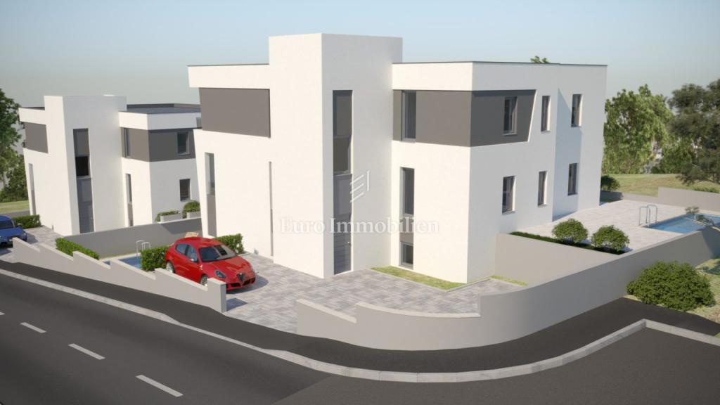 Mandre - apartma z bazenom in vrtom, blizu plaže