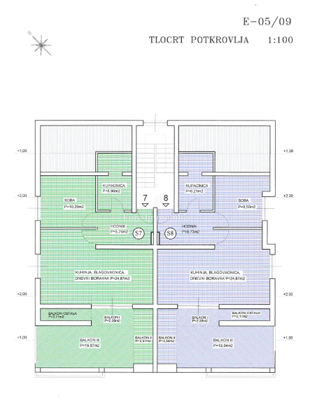 Novalja - penthouse 1. vrsta do morja