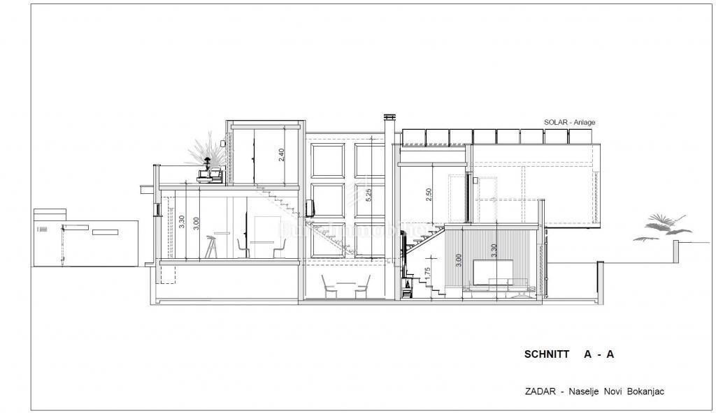 Moderna družinska hiša s terasami in vrtom