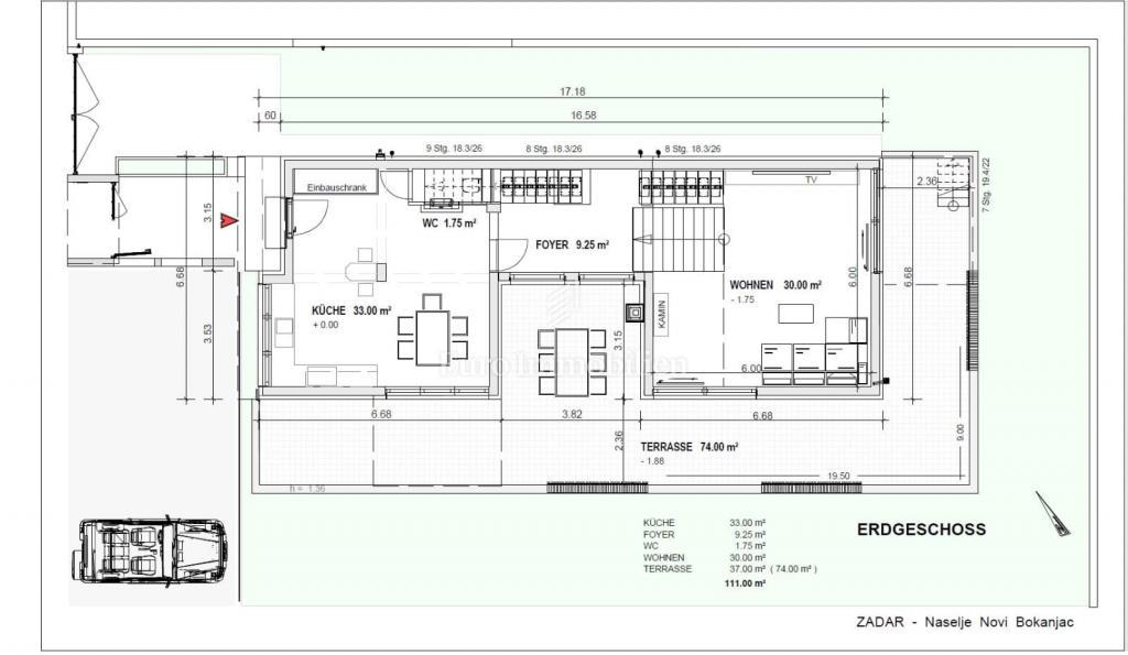 Moderna družinska hiša s terasami in vrtom