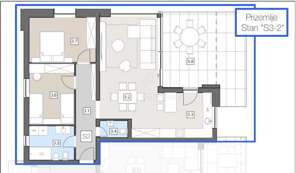 Dvosobno stanovanje v urbani vili v središču mesta