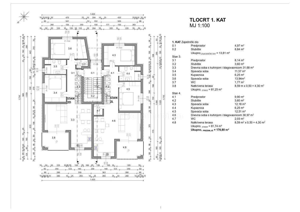 Apartmaji v novogradnji, Šimuni - otok Pag