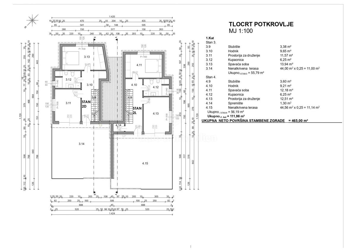 Apartmaji v novogradnji, Šimuni - otok Pag